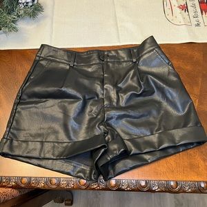 Black leather shorts from SHEIN